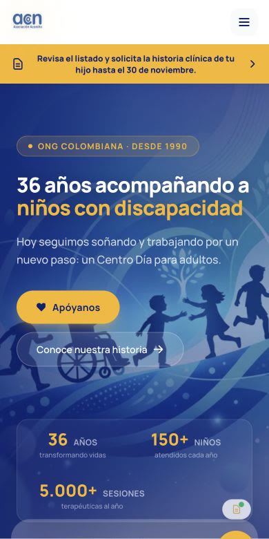 Captura del hero de Aconiño en escritorio y móvil — versión mobile
