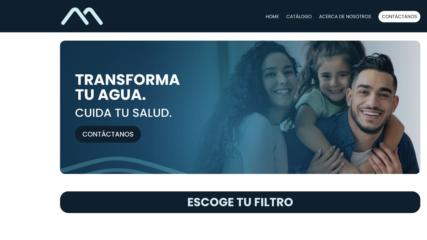 Captura del hero de Mayim en escritorio y móvil — versión desktop